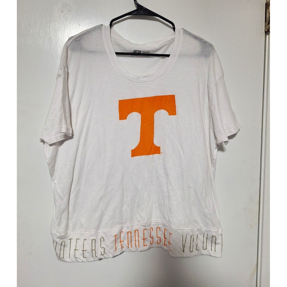 Russell Athletic Tennessee Volunteers T-Shirt Women 2XL White Power T Hem Detail